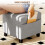 Homcom HOMCOM Small Footstool Square Ottoman with Padded Seat, Light Grey 5