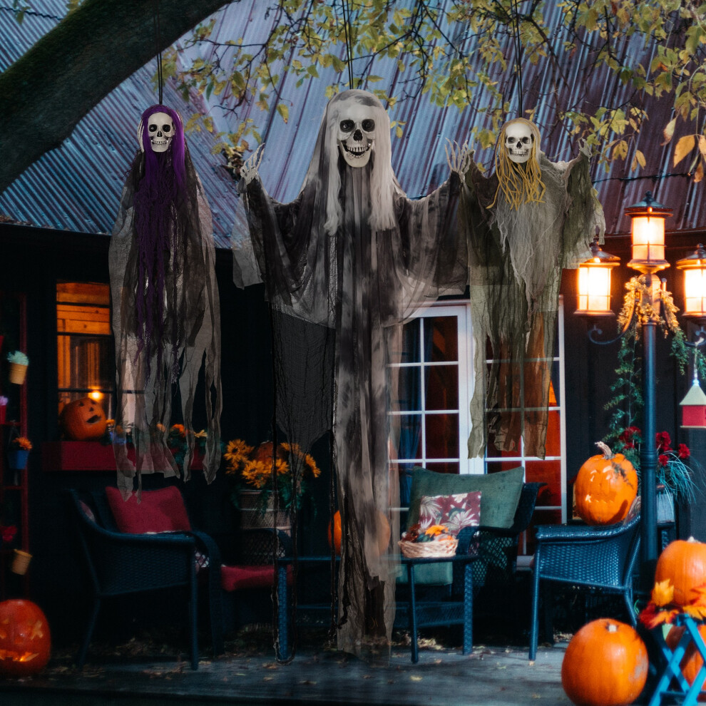 Homcom Hanging Skeleton Flying Ghost Halloween Decoration 3 Pack - Image 9