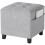 Homcom HOMCOM Small Footstool Square Ottoman with Padded Seat, Light Grey 2
