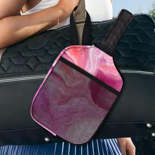 Pickleball paddle cover with bag and carrying strap, protective cover Pink 1