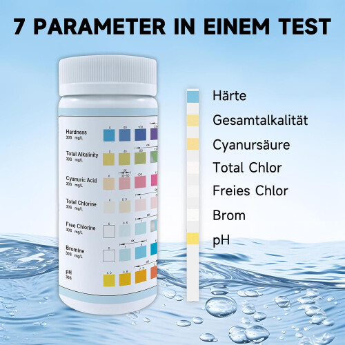 7 Way Pool Test Strips, 100 Strip Water Test for Hot Tub and Spa 1