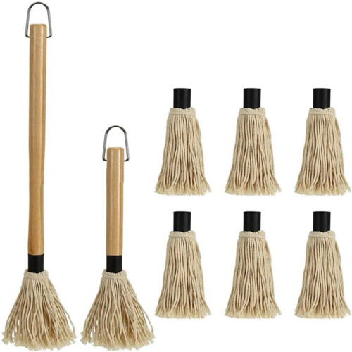 Barbecue Mop Reliable for Grilling Basting Mop with 6 Extra Brushes, Long Lasting Performance (B) 1