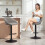 Homcom HOMCOM Swivel Bar Stools Set of 2 Height Adjustable Bar Chairs Grey 6