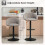 Homcom HOMCOM Swivel Bar Stools Set of 2 Height Adjustable Bar Chairs Grey 3