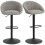Homcom HOMCOM Swivel Bar Stools Set of 2 Height Adjustable Bar Chairs Grey 2