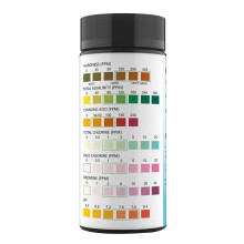 Test strips for pool water 8way pH test strips 100 strips for alkalinity, pH, chlorine