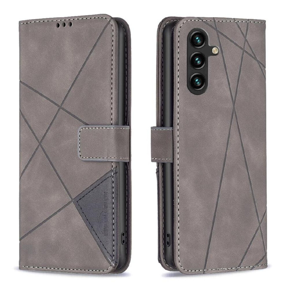 ( ) Flip Case For Samsung Galaxy A14 4G Card Holder Kickstand Magnetic Protective Shockproof Pu Leather Gray 764563112425