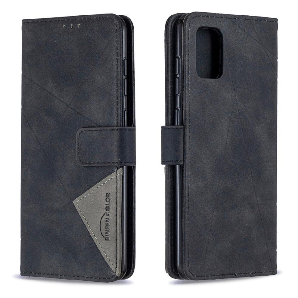(Black) Flip Case For Samsung Galaxy A31 Card Holder Kickstand Pu Leather Magnetic Shockproof Protective Black 764563112616