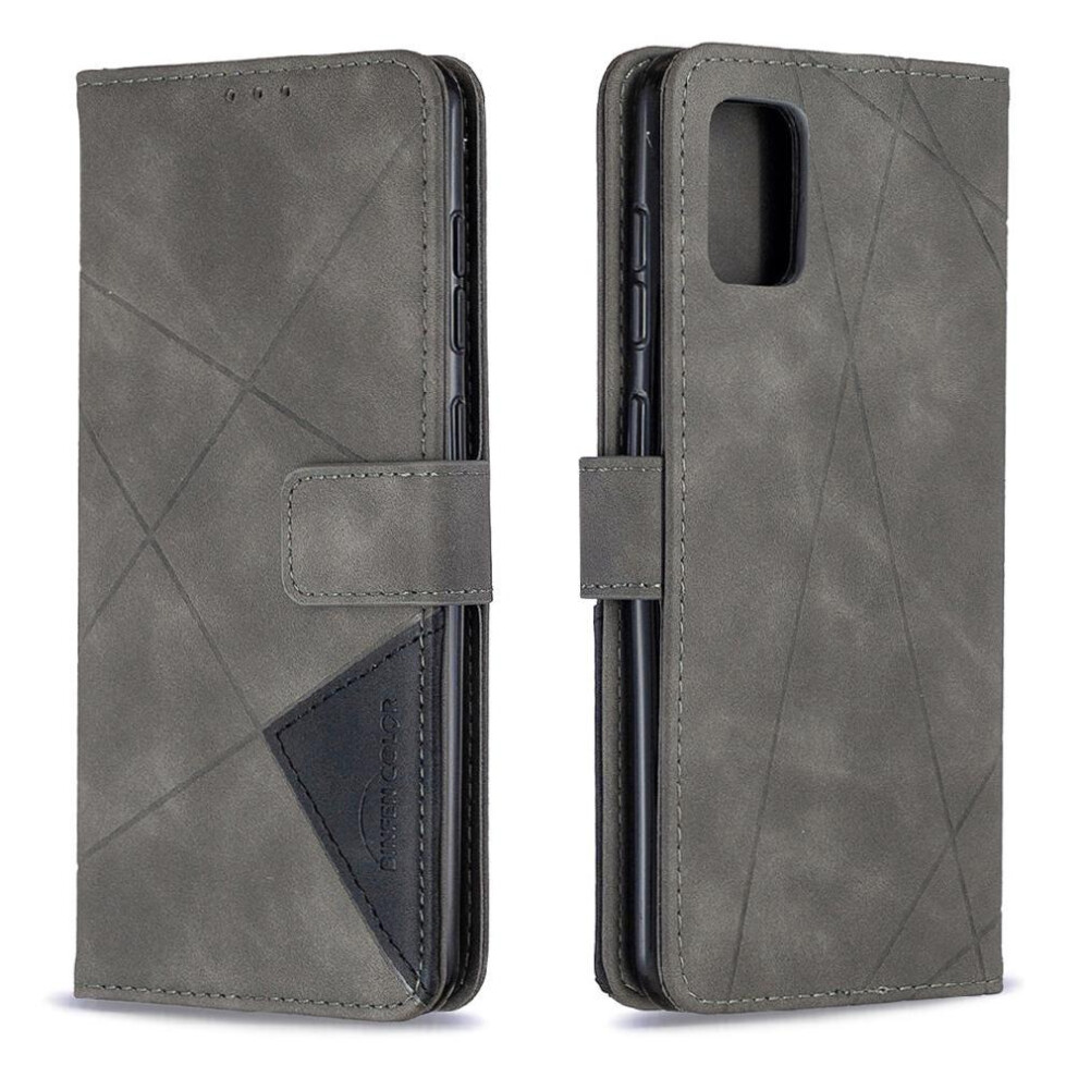 ( ) Flip Case For Samsung Galaxy A31 Card Holder Kickstand Pu Leather Magnetic Shockproof Protective Gray 764563112661