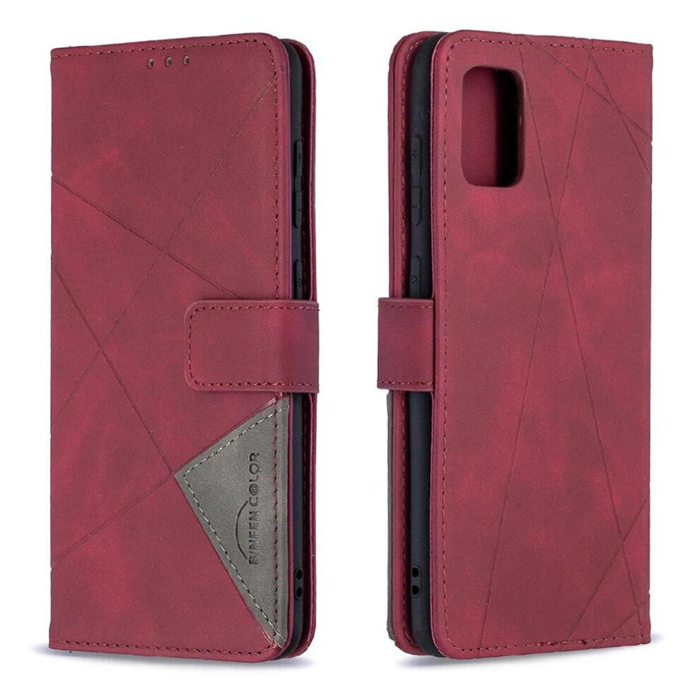 (Red) Flip Case For Samsung Galaxy A31 Card Holder Kickstand Pu Leather Magnetic Shockproof Protective Red 764563112647