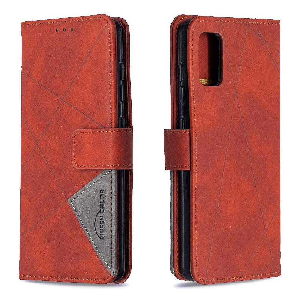 (Brown) Flip Case For Samsung Galaxy A41 Pu Leather Shockproof Protective Card Holder Kickstand Magnetic Brown 764563113255