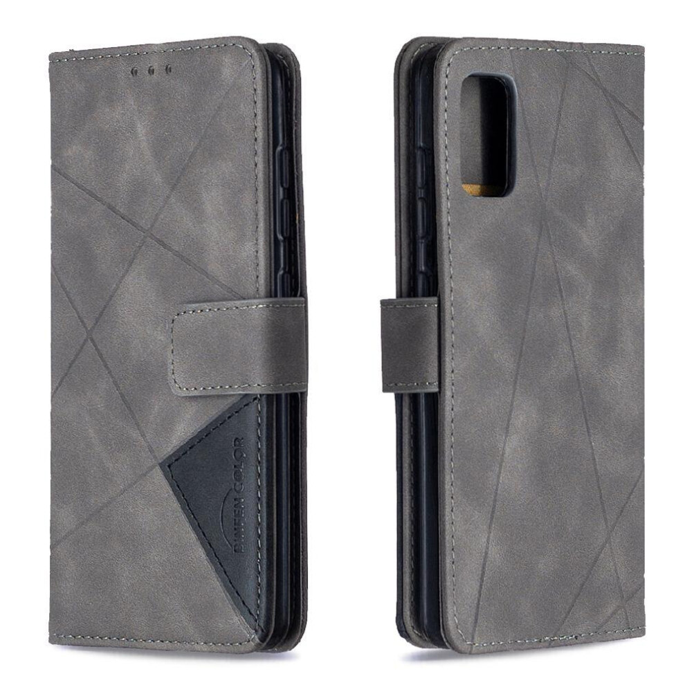( ) Flip Case For Samsung Galaxy A41 Pu Leather Shockproof Protective Card Holder Kickstand Magnetic Gray 764563113262