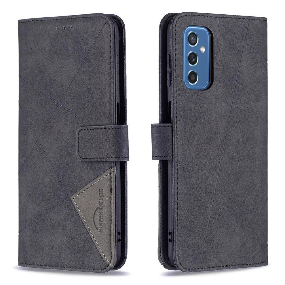 (Black) Flip Case For Samsung Galaxy M52 5G Magnetic Shockproof Protective Pu Leather Card Holder Kickstand Black 764563114412