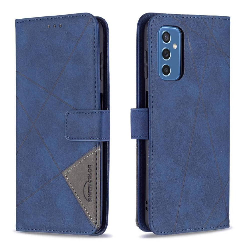 (Blue) Flip Case For Samsung Galaxy M52 5G Magnetic Shockproof Protective Pu Leather Card Holder Kickstand Blue 764563114436