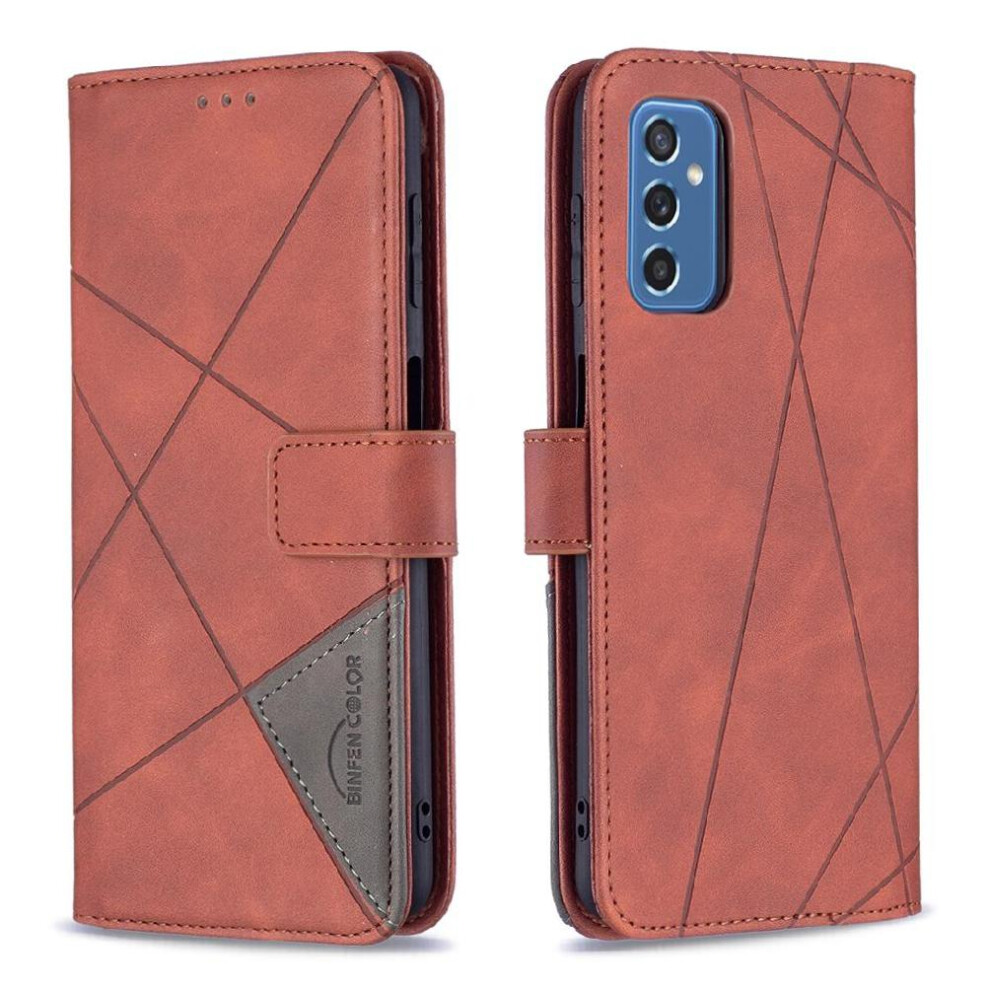 (Brown) Flip Case For Samsung Galaxy M52 5G Magnetic Shockproof Protective Pu Leather Card Holder Kickstand Brown 764563114450