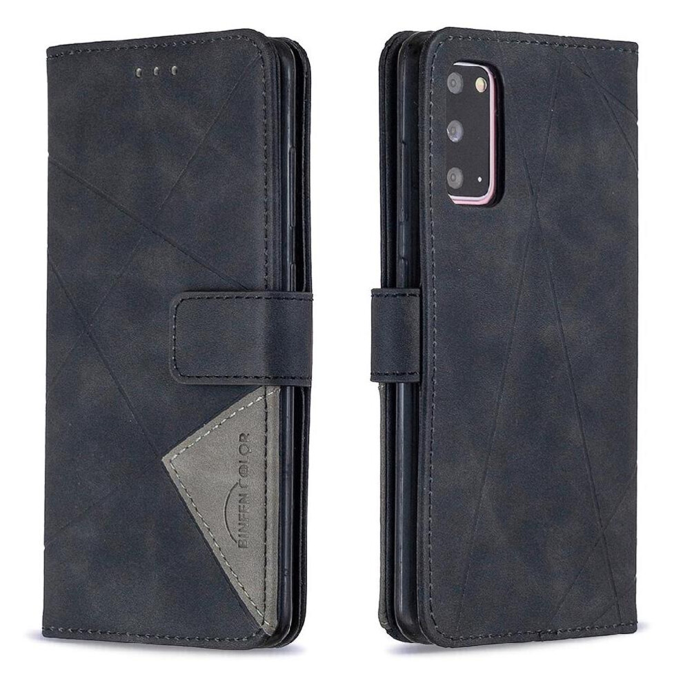 (Black) Flip Case For Samsung Galaxy S20 Pu Leather Shockproof Magnetic Protective Card Holder Kickstand Black 764563115136