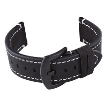 (Black Classic Men Genuine Leather Watch Strap Band, 20mm) Genuine Leather Watch Strap Band Quick Release Wristband 18/19/20/21/22/24mm