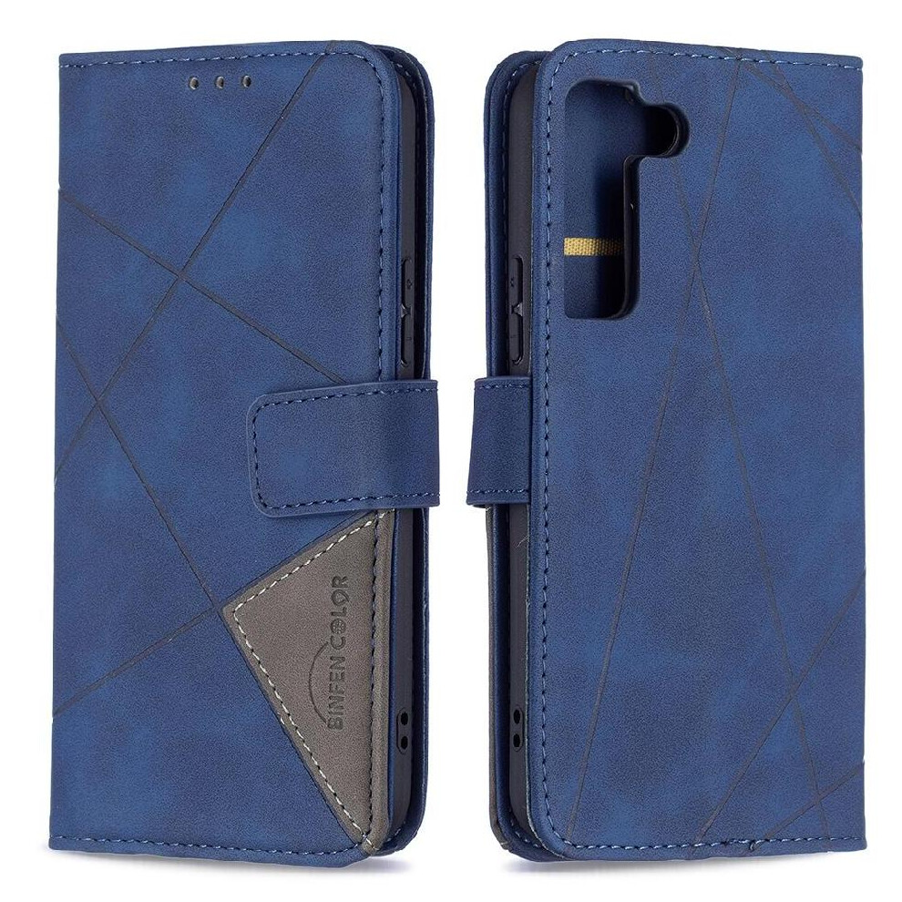 (Blue) Flip Case For Samsung Galaxy S22 Protective Shockproof Magnetic Pu Leather Card Holder Kickstand Blue 764563115518