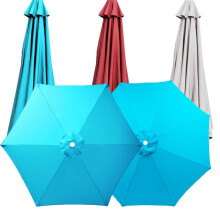 Parasol Replacement Canopy Cover Weatherproof 6 ribs 300CM Lakeblue Ref: 7197
