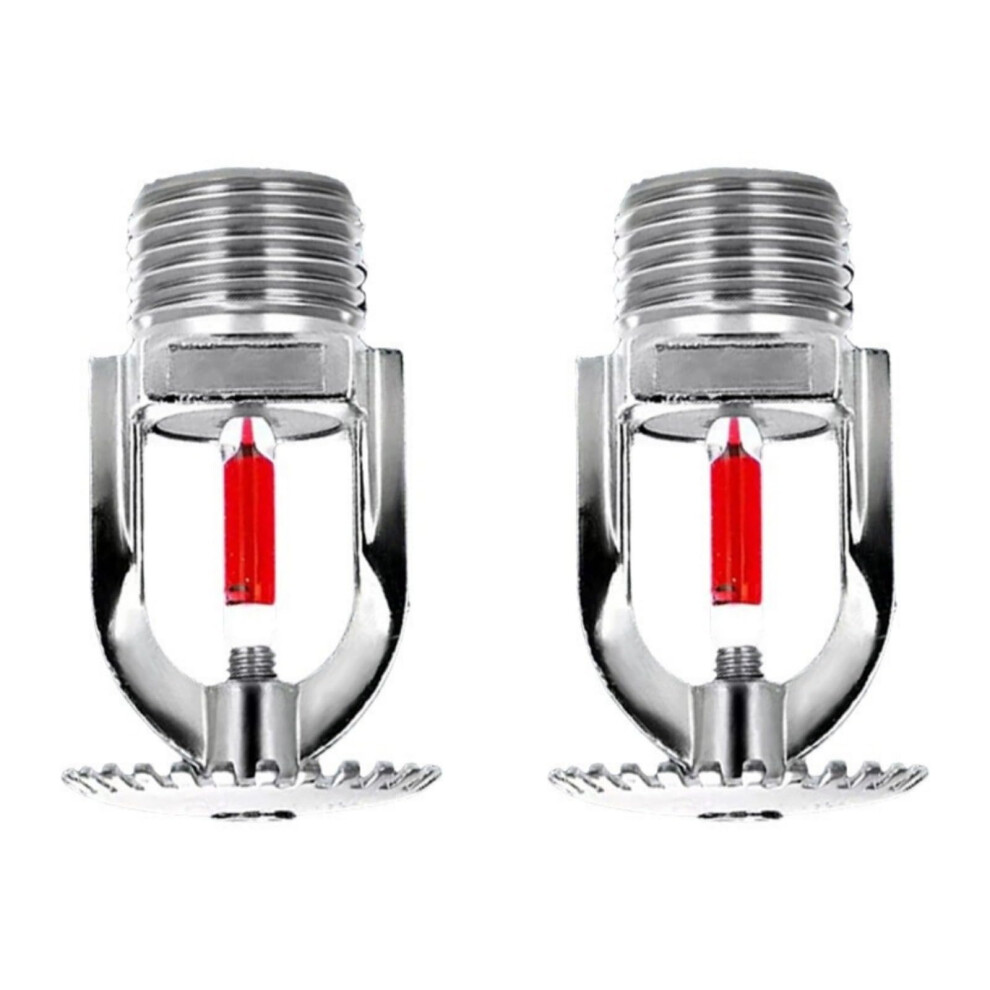 Fire Sprinkler Head 1/2' Npt 68C Upright Copper Chrome K80 Fast Response For Factory, Shopping Mall, Warehouse, Pack Of 2 6276012709161