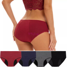 (4Pcs 1# + 2# +3# +4#, L) Ladies Menstrual Panties Leak Proof Underwear Period Brief Physiological Pant