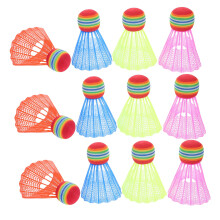 Rainbowbadmintonshuttlecocksset 12 pieces for boys and girls shuttlecocks trainingbadminton for the sport