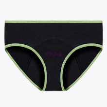 (8# Black & Fluorescent Green Women Waterproof Knickers, M) Ladies Menstrual Panties Leak Proof Underwear Period Brief Physiological Pant Hot