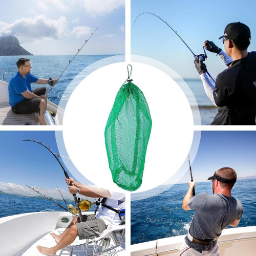Bait fish net bag with drawstring  Large reusable transport for crayfish 60x40 cm 2