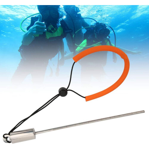 Stainless Steel Diving Stick Pointer Pole with Orange Lanyard, Ideal for Diving 2