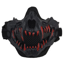 Fangs Mask Breathable Airsoft Mask Half Face for Paintball Military Tactical Halloween Cosplay Black