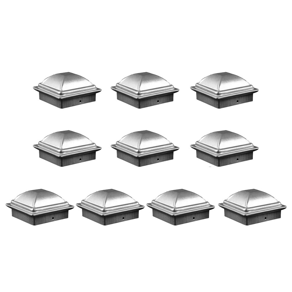 Metallic Column Fence Post Caps, Pyramid Acorn Finials, 10Pcs Silver 120Mm 6276012649955