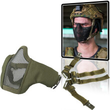15 cm Foldable Half Mask Made of Mesh for Hunting With Airsoft