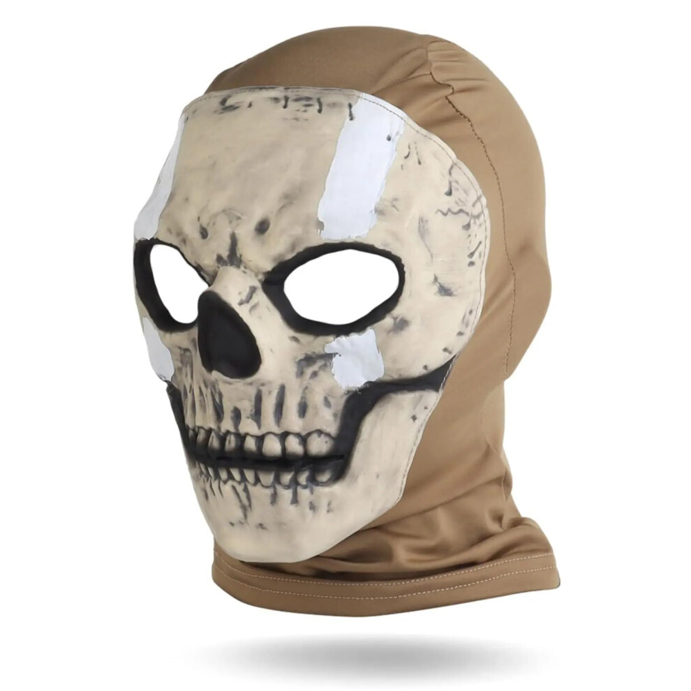 Ghost Balaclava Tactical Mask Impactresistant Silicone Face Shield Elastic Fabric Antifog Clear Lens Padded Eye Area Breathable Mouth Brown Ws 6276012652856