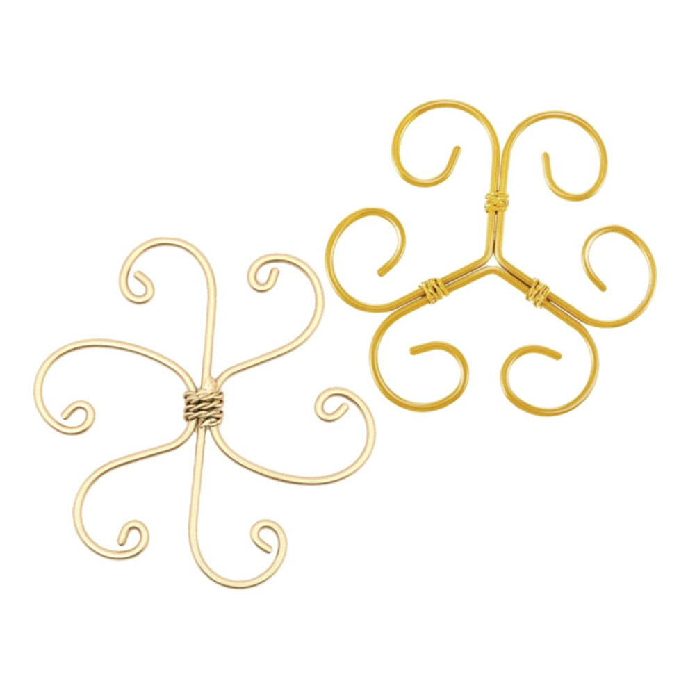 Pack of 2 Plant Support Frame Grids Stakes Trellis for Indoor Climbing Plants Iron Golden-image-OPC-PJ25DB9-NEW