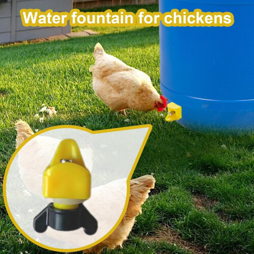 Poultry Horizontal Water Nipple Drinker, 2.36 inches, Leakproof Chicken Waterer System 1