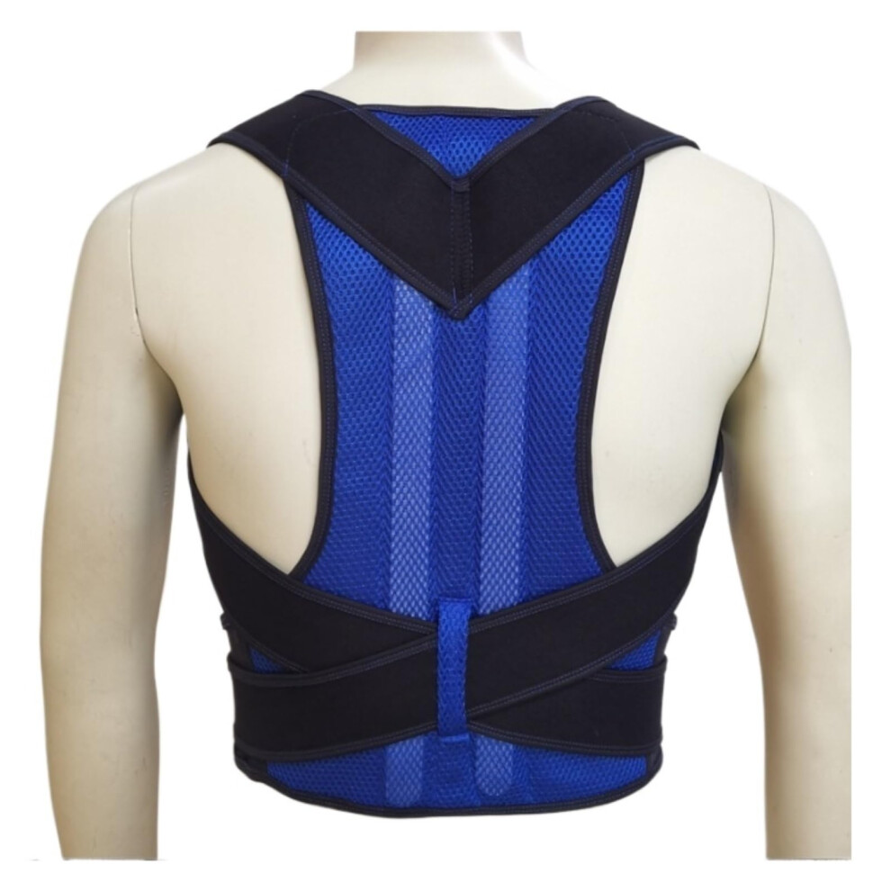 Back support posture correction Full back support belt Brace Trainer Shoulder back support belt Blue M