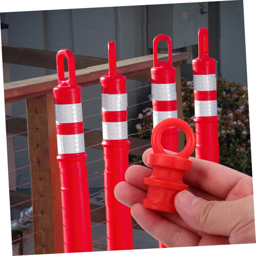 Set of 6 Chain Post Caps for Fence Post Railing Traffic Sign Replacement 1
