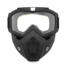 Wind density and detachable mask, PCHD lens, durable and adjustable, suitable for cycling and for real military games black