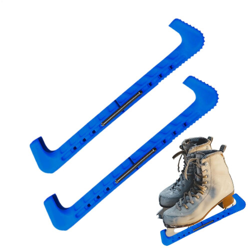 Skating covers  Adjustable skate guards protector  1 pair for hockey, figure skating blue