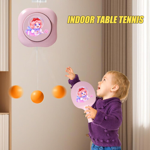 Ping Pong Trainer with Racket for Indoor Use Pink 1