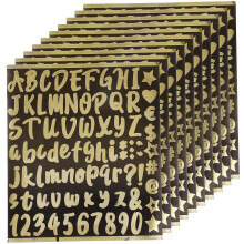 Reflective stickers with mailbox numbers Mailbox number stickers for the outdoor area 10 sheets 21.5x18.5x0.1cm Golden