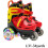 Adjustable threepoint roller skates for beginners – Black / Red B 4