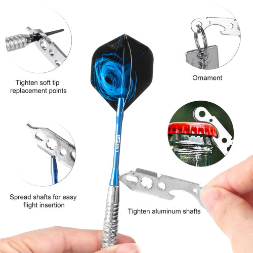 Dart tip remover, fixing tool, ergonomic travelfriendly design, silver 2