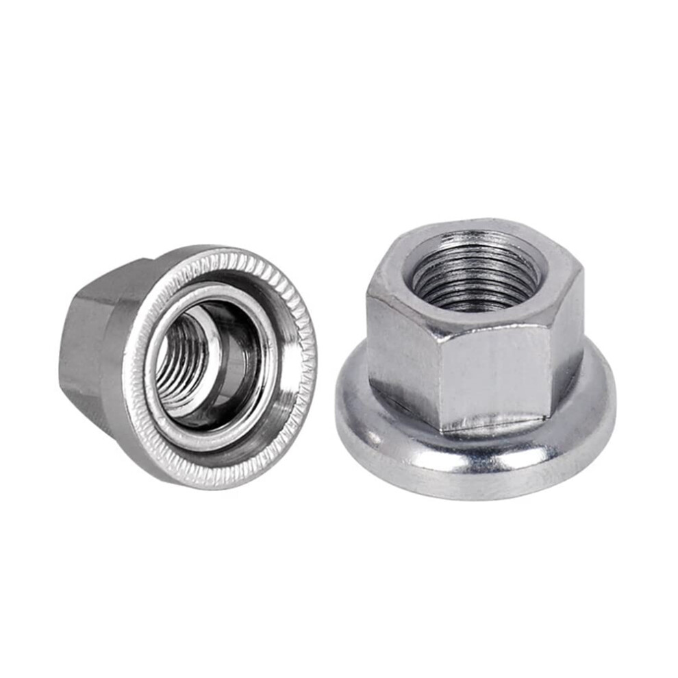 Bicycle Wheel Nuts 3/8 Inch Stainless Steel Flange Axle Nut 3/826 6493810091575