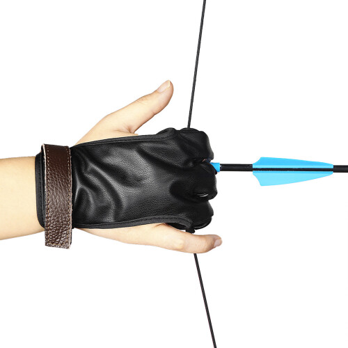Archery Glove Finger Tab XL PU Leather Three Finger Guard