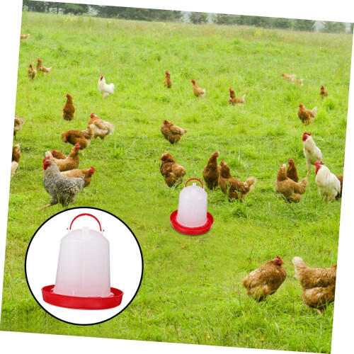 Clean Chicken Drinking Bucket Poultry Chicken Water Glass Automatic Water Dispenser PP Material Use Random Style 2