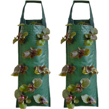 Pack of 2 Plant Bag Hanging Vertical Plant Bag Strawberry Grow Bag Breathable Plant Bag with 8 Holes Plant Bag Hanging Strawberry Plant Bags Ref: 7408
