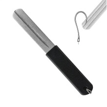 Hook Sharpener Camping Hook Sharpening Stone Sided Small Fishing Sharpeners, Hard Pocket Loop for Hiking, Outdoor Black Ref: 5662