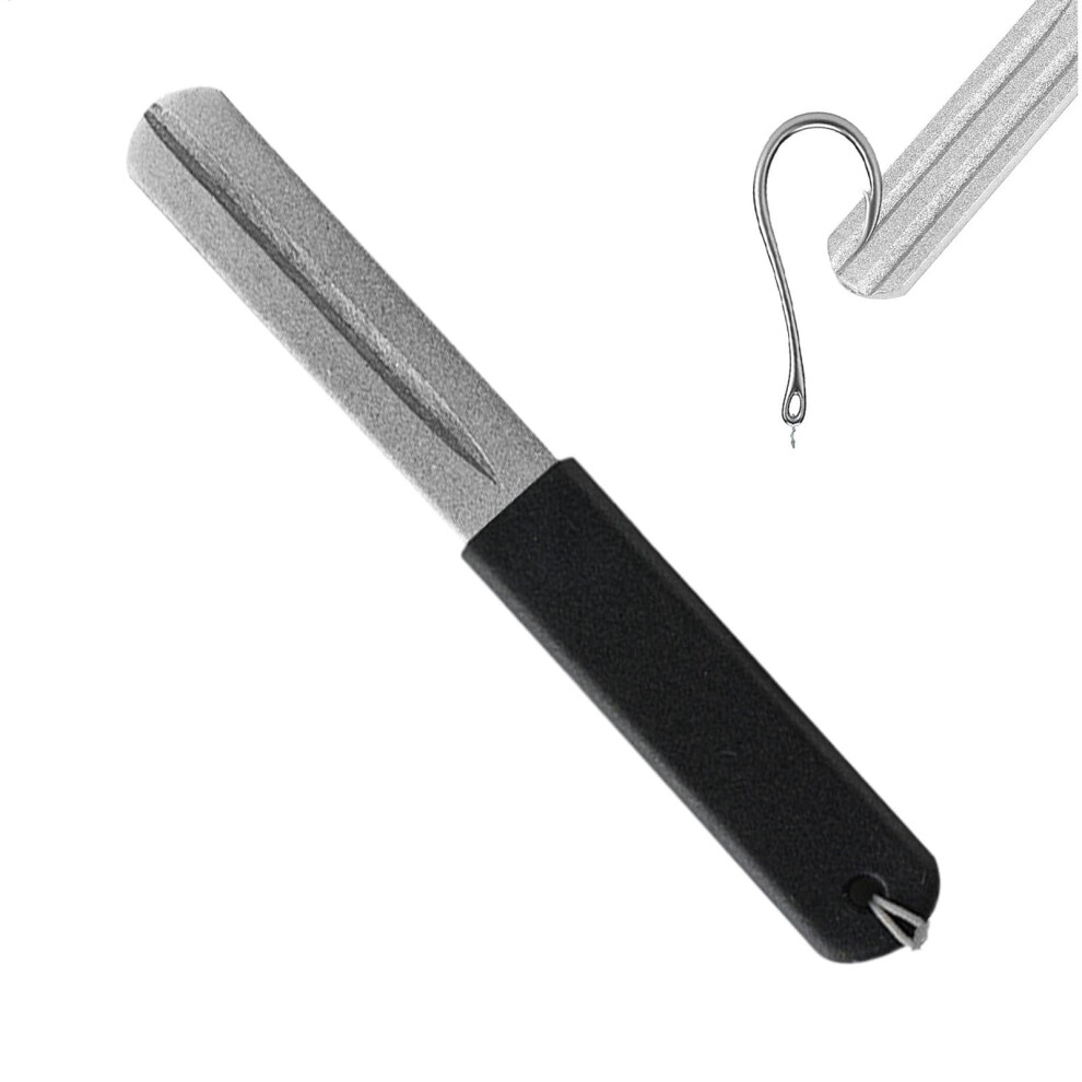 Hook Sharpener Camping Hook Sharpening Stone Sided Small Fishing Sharpeners, Hard Pocket Loop For Hiking, Outdoor Black Ref: 5662 6276012751627
