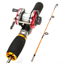 Kids Fishing Rod Two Section Ice Fishing Rod for Young Anglers Adventure 52cm Rod Reel